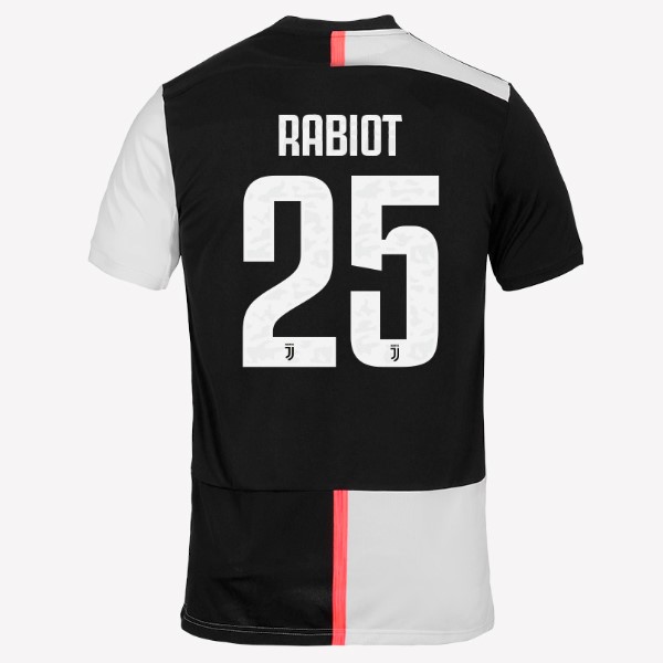 Camiseta Juventus NO.25 Rabiot 1ª 2019-2020 Blanco Negro